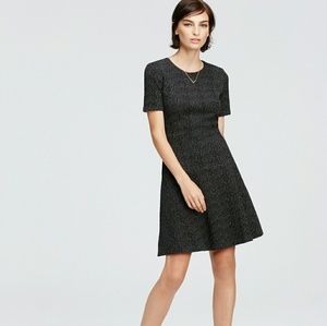 Ann Taylor Fit and Flare Black Dress Size 6
